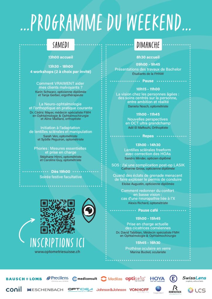 Programme du weekend du congrès AOR 2026 : ateliers du samedi et présentations du dimanche